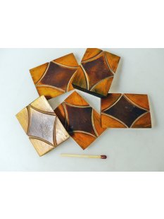 5 x Hornplatten antik braun Rhombusmuster 40 x 30  x 5 mm...