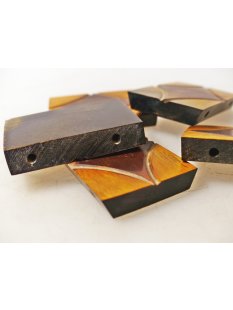 5 x Hornplatten antik braun Rhombusmuster 40 x 30  x 5 mm...