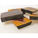 5 x Hornplatten antik braun Rhombusmuster 40 x 30  x 5 mm No.04