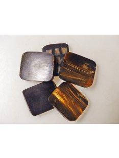 5 x Hornplatten  Karomuster 35 x 30  x 5 mm No.05