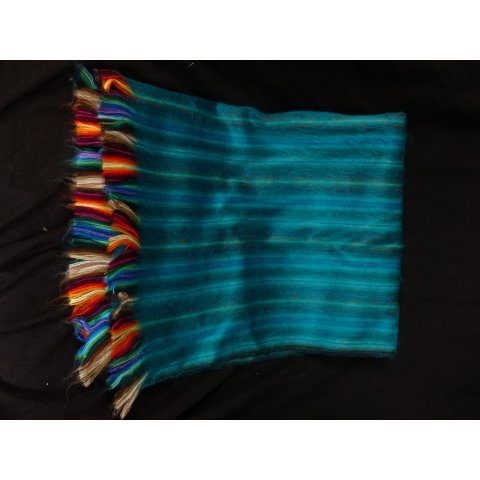 Schal aus Alpaka Wolle handgewebt in Kolumbien BIO 170 x 60 cm No. 01 gr&uuml;n