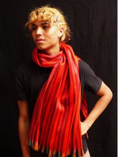 Schal aus Alpaka Wolle handgewebt  in Kolumbien BIO 170 x...