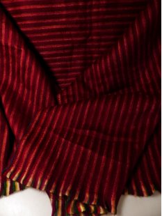 Schal aus Alpaka Wolle handgewebt in Kolumbien BIO 170 x 60 cm No. 03 dunkelrot