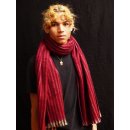 Schal aus Alpaka Wolle handgewebt in Kolumbien BIO 170 x 60 cm No. 03 dunkelrot