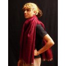 Schal aus Alpaka Wolle handgewebt in Kolumbien BIO 170 x 60 cm No. 03 dunkelrot