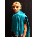 Schal aus Alpaka Wolle handgewebt  in Kolumbien BIO 170 x 60 cm No. 05 t&uuml;rkis