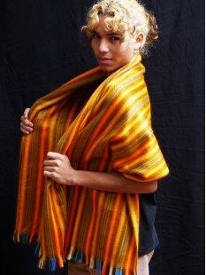 Schal aus Alpaka Wolle handgewebt  in Kolumbien BIO 170 x...