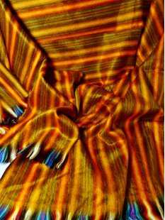 Schal aus Alpaka Wolle handgewebt  in Kolumbien BIO 170 x 60 cm No. 06 orange