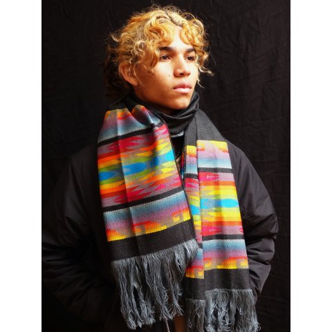 Schal aus Schafwolle + Baumwolle handgewebt  in Kolumbien BIO 170 x 60 cm