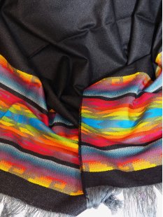 Schal aus Schafwolle + Baumwolle handgewebt  in Kolumbien BIO 170 x 60 cm