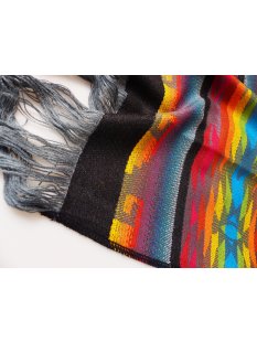 Schal aus Schafwolle + Baumwolle handgewebt  in Kolumbien BIO 170 x 60 cm