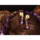 No. 29 Set Kette und Ohrstecker Anh&auml;nger kosmologische Figur Goldmuseum Bogota L: 40 cm