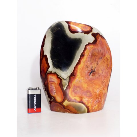 JaS67 Skulptur Freeform polychromer Madagaskar Jaspis 180 mm 1800 g