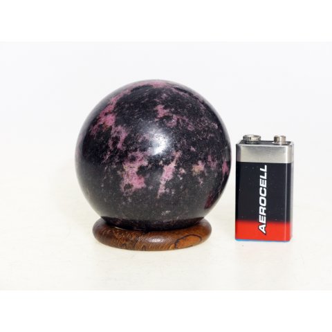 KRh07 Rhodonit Kugel Madagaskar poliert D: 77 mm 709 g