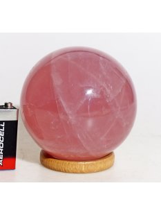 KRQ193 Rosenquarz Kugel mit Stern (Asterismus) poliert D:...