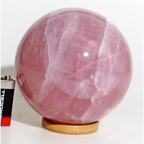 KRQ195 Rosenquarz Kugel mit Stern (Asterismus) poliert D: 110 mm original Madagaskar 2079 g