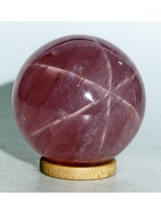 KRQ196 Rosenquarz Kugel mit Stern (Asterismus) poliert D:...