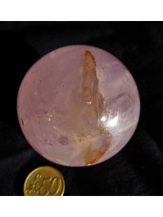 KRQ203 Rosenquarz Kugel mit Stern (Asterismus) poliert D...