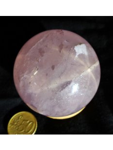 KRQ203 Rosenquarz Kugel mit Stern (Asterismus) poliert D...