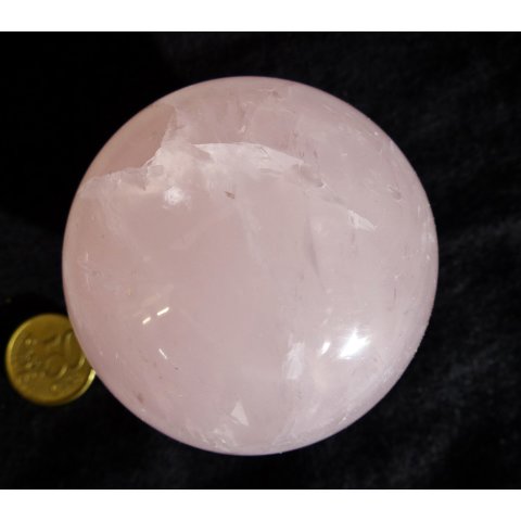 KRQ210 Rosenquarz Kugel poliert D 66  mm original Madagaskar 427  g
