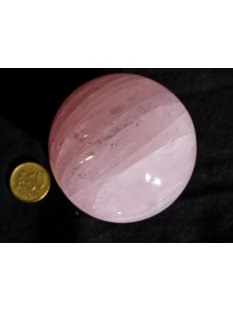 KRQ215 Rosenquarz Kugel 1. Qualit&auml;t poliert D 73  mm...