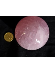 KRQ215 Rosenquarz Kugel 1. Qualit&auml;t poliert D 73  mm original Madagaskar 596 g