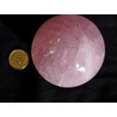 KRQ215 Rosenquarz Kugel 1. Qualit&auml;t poliert D 73  mm original Madagaskar 596 g