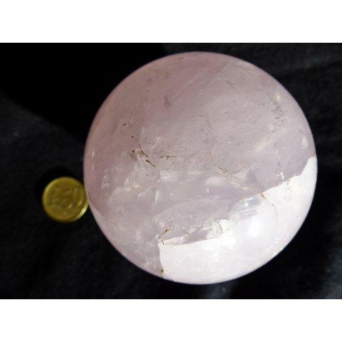 KRQ221 Rosenquarz Kugel poliert D 75  mm original Madagaskar 644 g