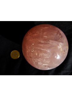 KRQ227 Rosenquarz Kugel 1. Qualit&auml;t poliert D 79  mm...