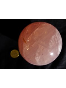 KRQ227 Rosenquarz Kugel 1. Qualit&auml;t poliert D 79  mm...