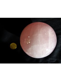 KRQ229 Rosenquarz Kugel 1. Qualit&auml;t poliert D 86  mm original Madagaskar 1060 g