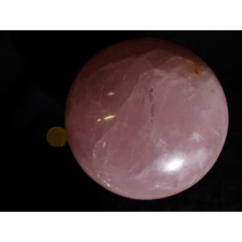 KRQ234 Rosenquarz Kugel 1. Qualit&auml;t seltene Gr&ouml;&szlig;e poliert D 130  mm original Madagaskar 3110 g