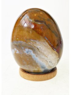 JaEi01 Skulptur Ei polychromer Madagaskar Jaspis 90  mm...