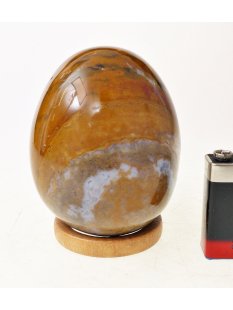JaEi01 Skulptur Ei polychromer Madagaskar Jaspis 90  mm 659 g