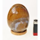 JaEi01 Skulptur Ei polychromer Madagaskar Jaspis 90  mm 659 g