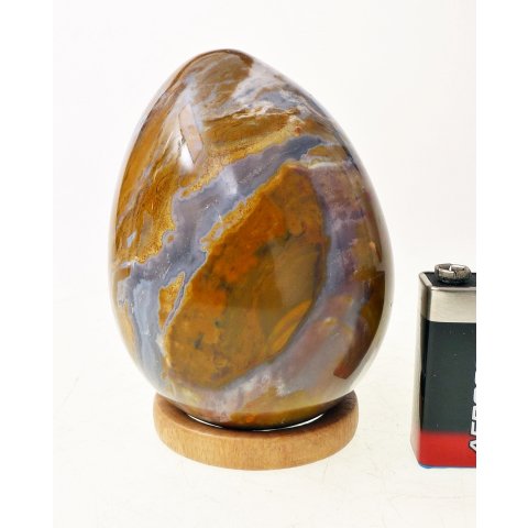 JaEi02 Skulptur Ei polychromer Madagaskar Jaspis 100  mm 674 g