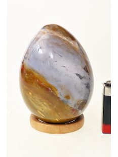 JaEi02 Skulptur Ei polychromer Madagaskar Jaspis 100  mm...