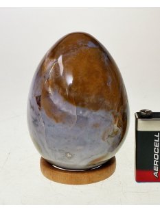 JaEi02 Skulptur Ei polychromer Madagaskar Jaspis 100  mm 674 g