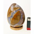 JaEi02 Skulptur Ei polychromer Madagaskar Jaspis 100  mm 674 g