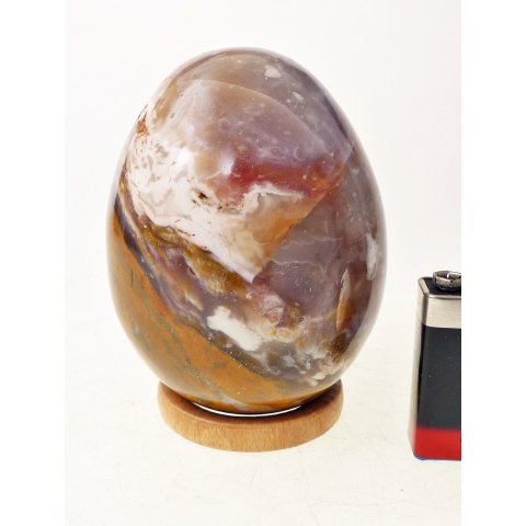 JaEi03 Skulptur Ei polychromer Madagaskar Jaspis 100 mm 845 g