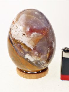 JaEi03 Skulptur Ei polychromer Madagaskar Jaspis 100 mm...