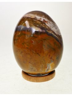 JaEi03 Skulptur Ei polychromer Madagaskar Jaspis 100 mm...