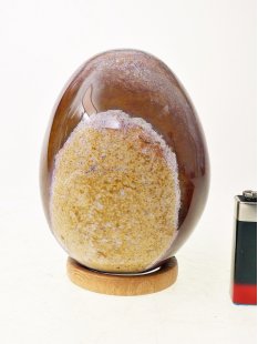 JaEi04 Skulptur Ei polychromer Madagaskar Jaspis 105 mm...