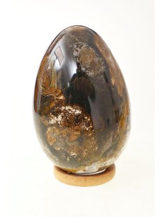 JaEi05 Skulptur Ei polychromer Madagaskar Jaspis 115 mm...
