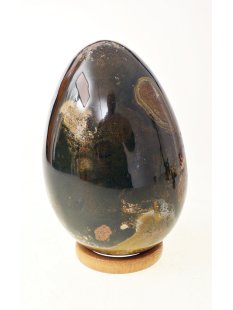 JaEi05 Skulptur Ei polychromer Madagaskar Jaspis 115 mm 1095 g
