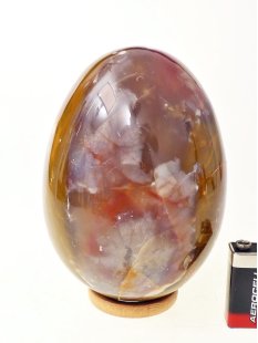 JaEi08 Skulptur Ei polychromer Madagaskar Jaspis 150 mm...