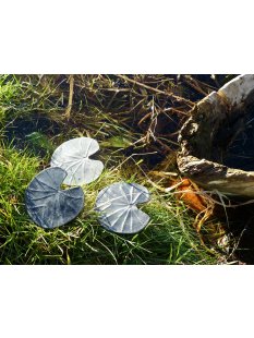 Garten Deko Skulptur Blech Blatt, mattschwarz, klein, auf angeschwei&szlig;tem Stiel D: 10 cm