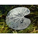 Garten Deko Skulptur Blech Blatt, mattschwarz, klein, auf angeschwei&szlig;tem Stiel D: 10 cm