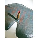 Garten Deko Skulptur Blech Blatt, mattschwarz, gro&szlig;,  auf Stiel steckbar  D: 40 cm