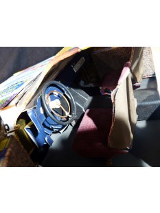 Buick Skyhawk aus gelb blauen Werbedosen M 1:10  L&auml;nge ca. 56 cm